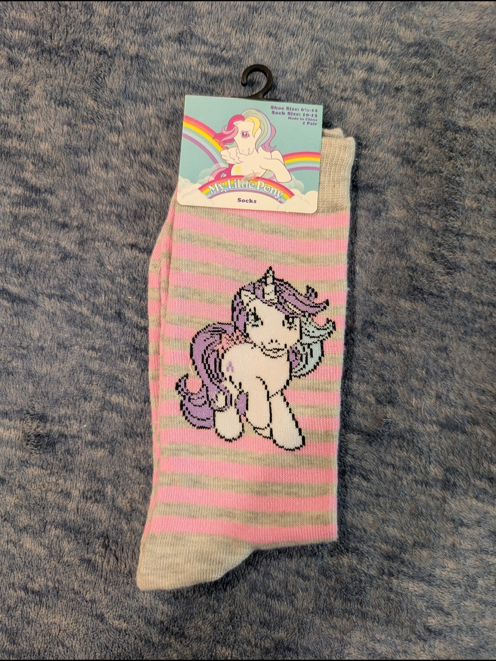 My Little Pony Pink, Gray Striped Socks